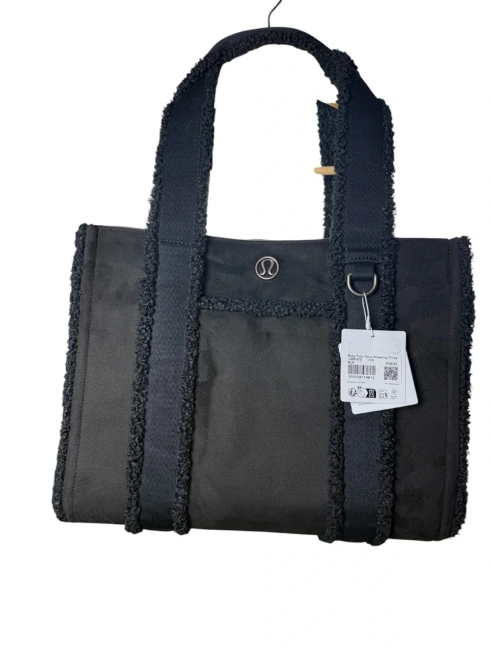 Lululemon Boxy Tote 10L Black Faux Shearling NWT